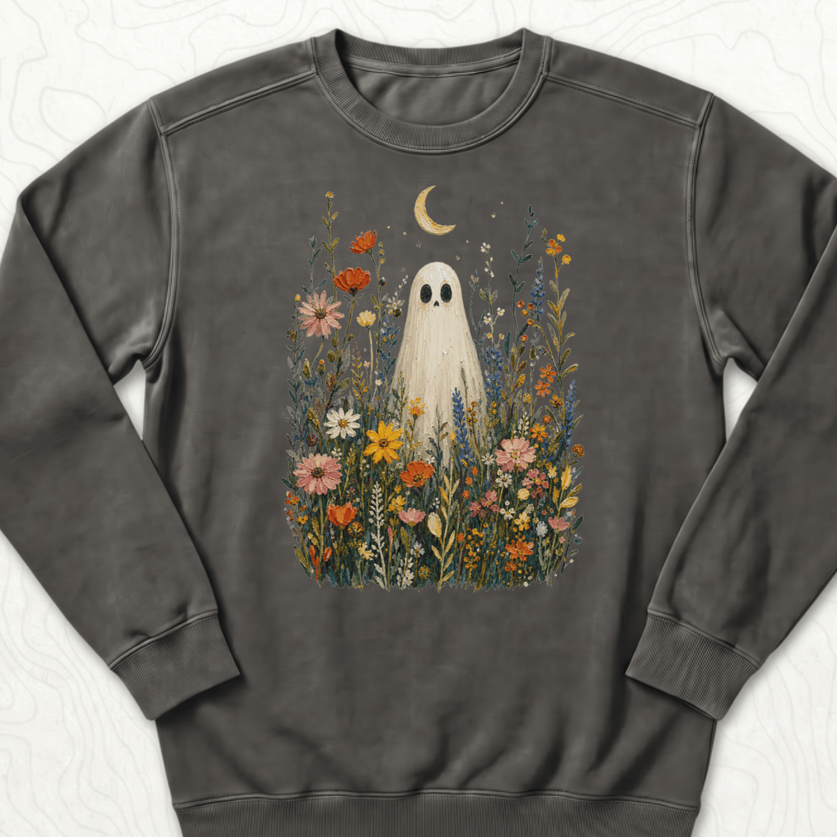 Ghost Wildflowers Sweatshirt - Pepper
