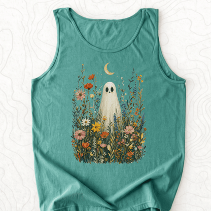 Ghost Wildflowers Tank Top - Light Green