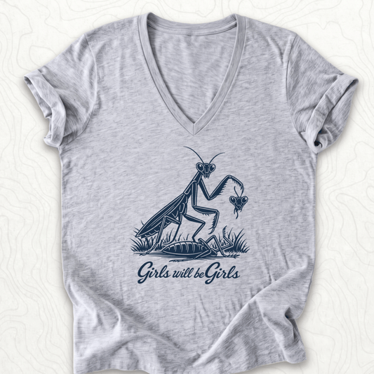 Girls Will Be Girls V-Neck - Athletic Heather