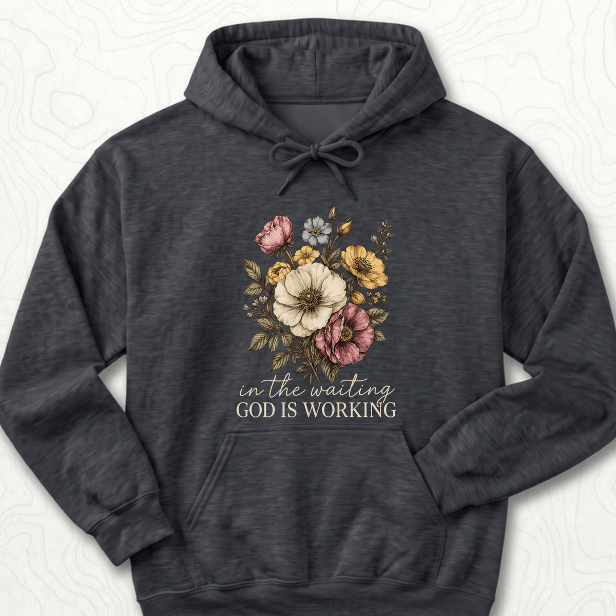 God Is Working Hoodie - Dark Heather
