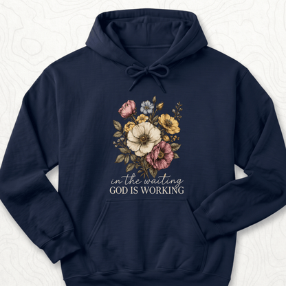 God Is Working Hoodie - Navy
