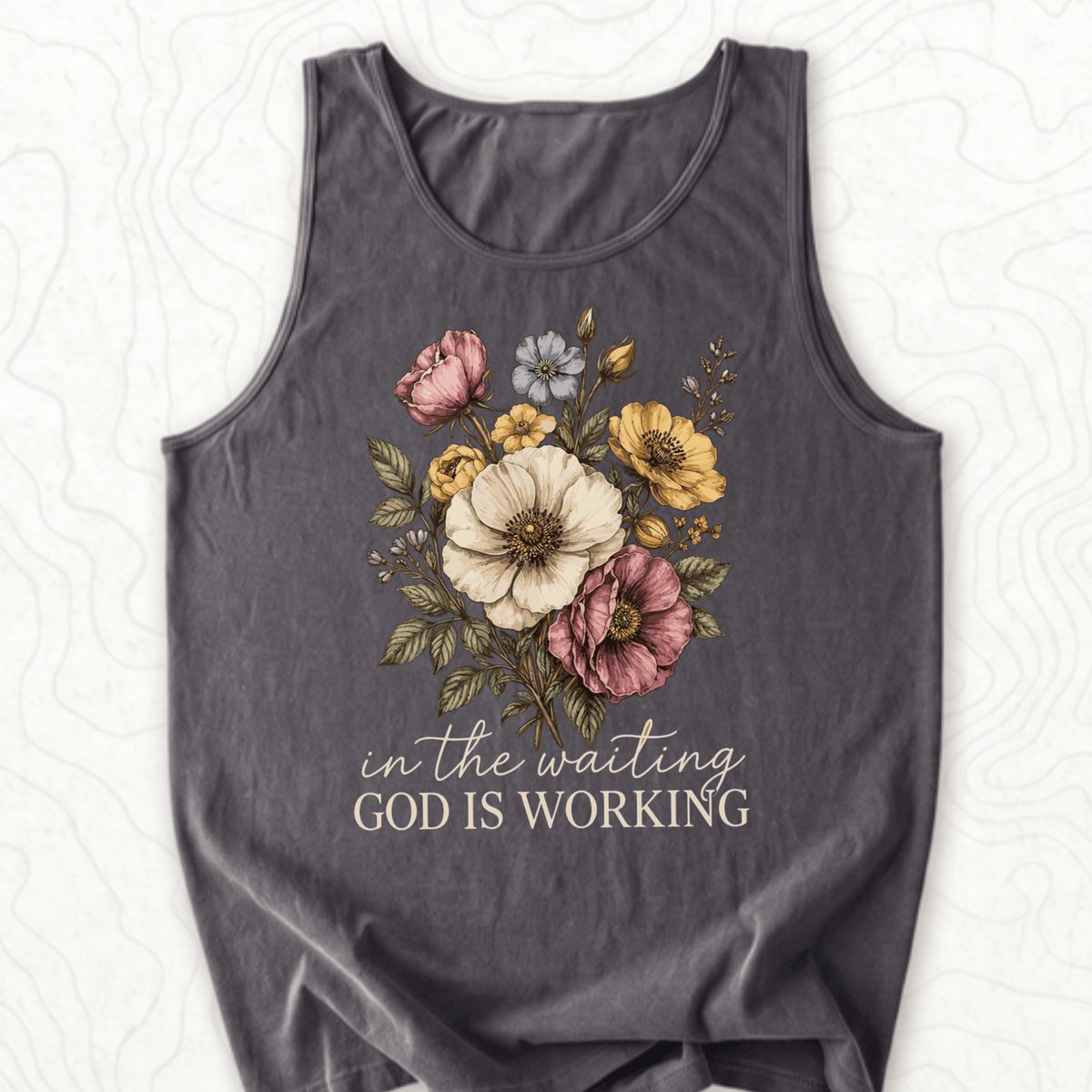 God Is Working Tank Top - Pepper