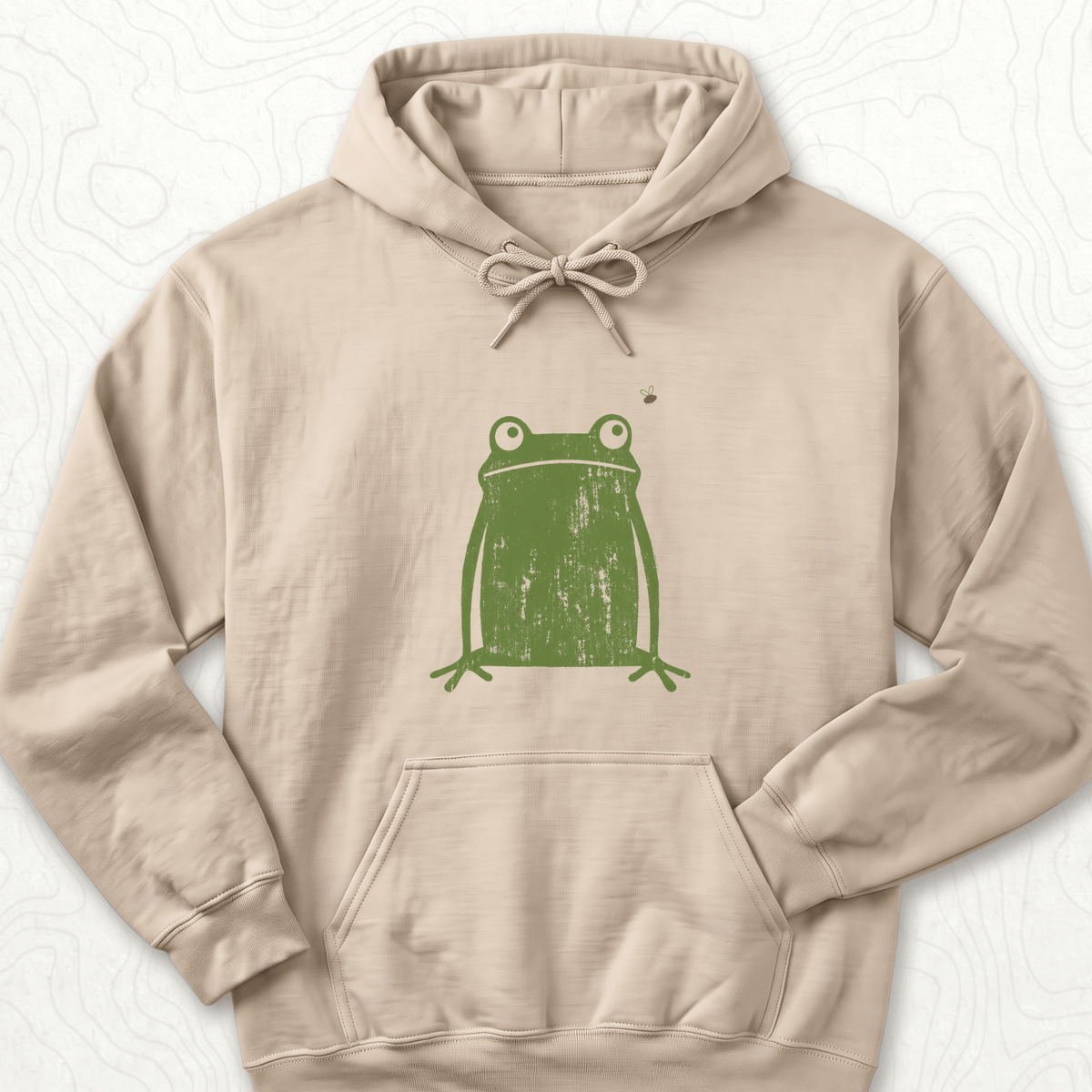 Green Frog Hoodie - Sand
