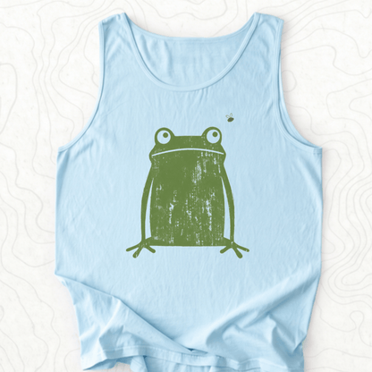 Green Frog Tank Top - Chambray