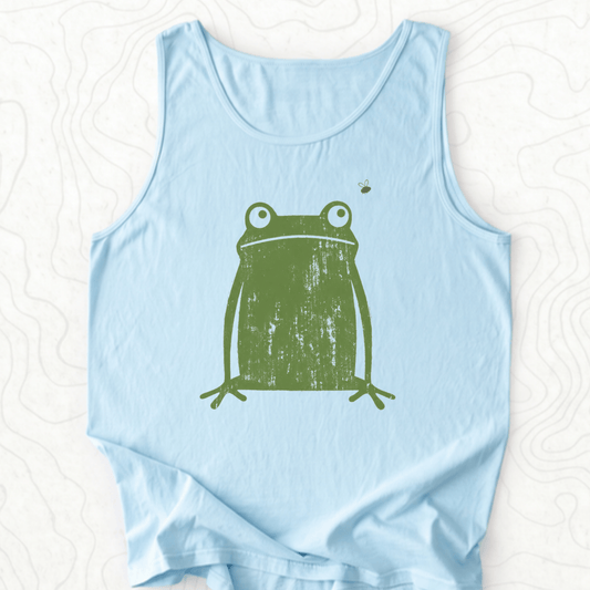 Green Frog Tank Top - Chambray