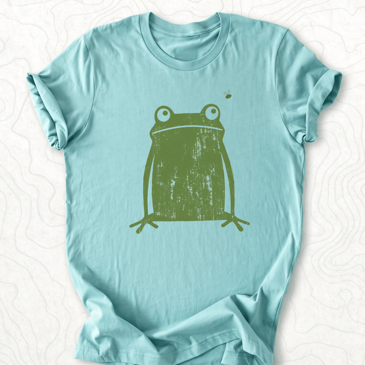 Green Frog Tee - Dusty Blue