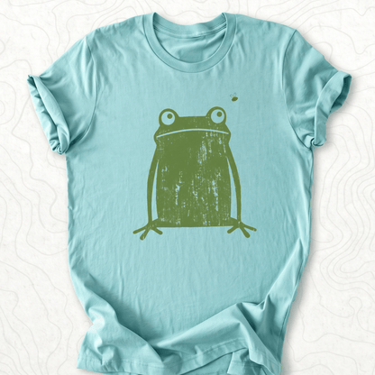 Green Frog Tee - Dusty Blue