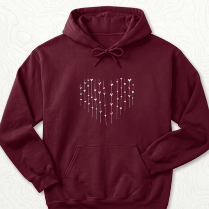 Heart Arrows Hoodie - Maroon