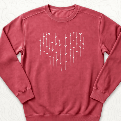 Heart Arrows Sweatshirt - Crimson