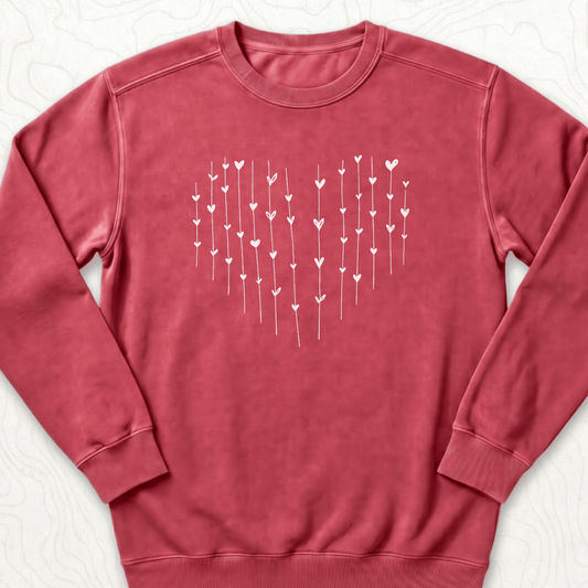 Heart Arrows Sweatshirt - Crimson
