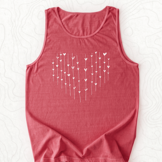 Heart Arrows Tank Top - Crimson