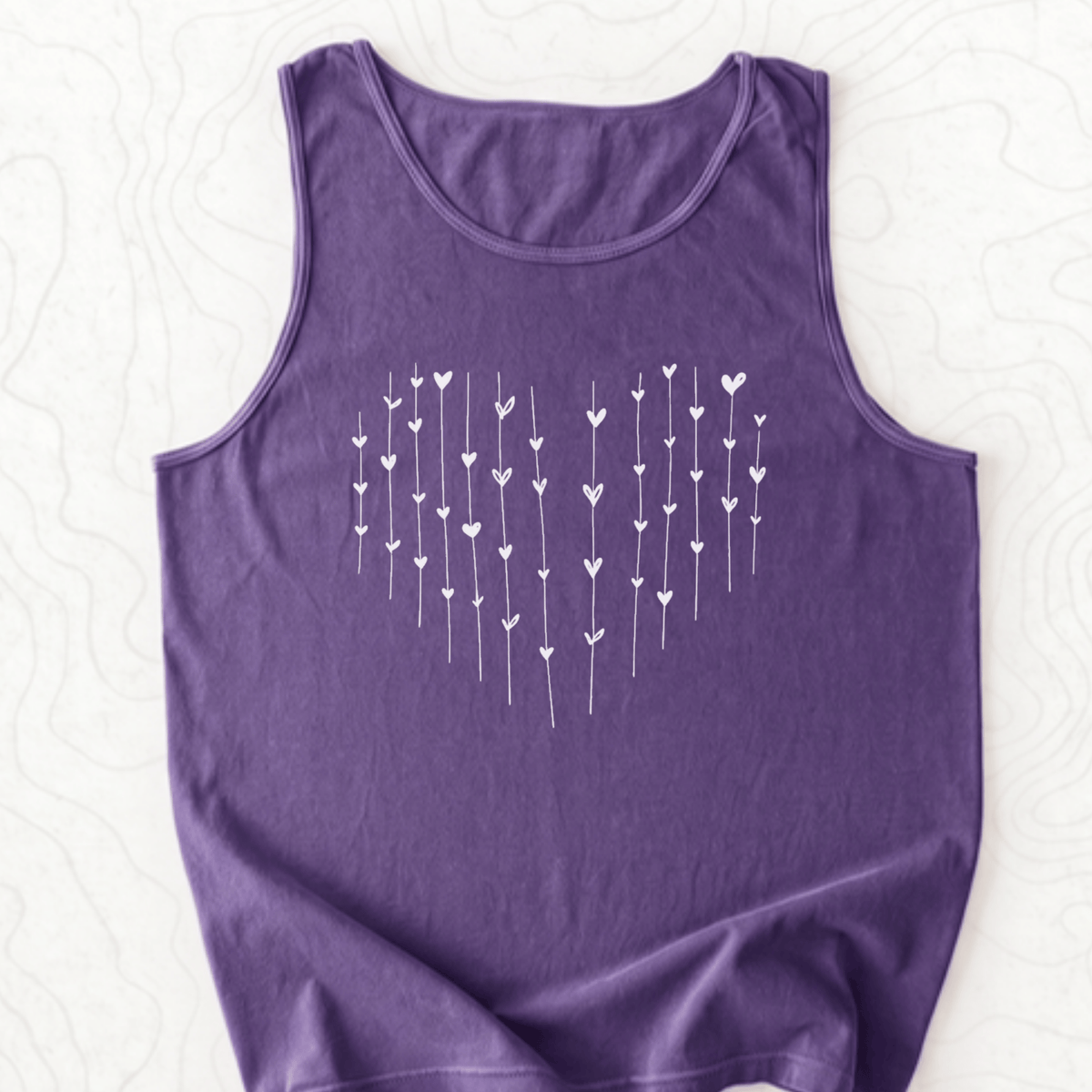 Heart Arrows Tank Top - Grape