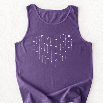 Heart Arrows Tank Top - Grape