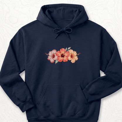 Hibiscus Flowers Hoodie - Navy