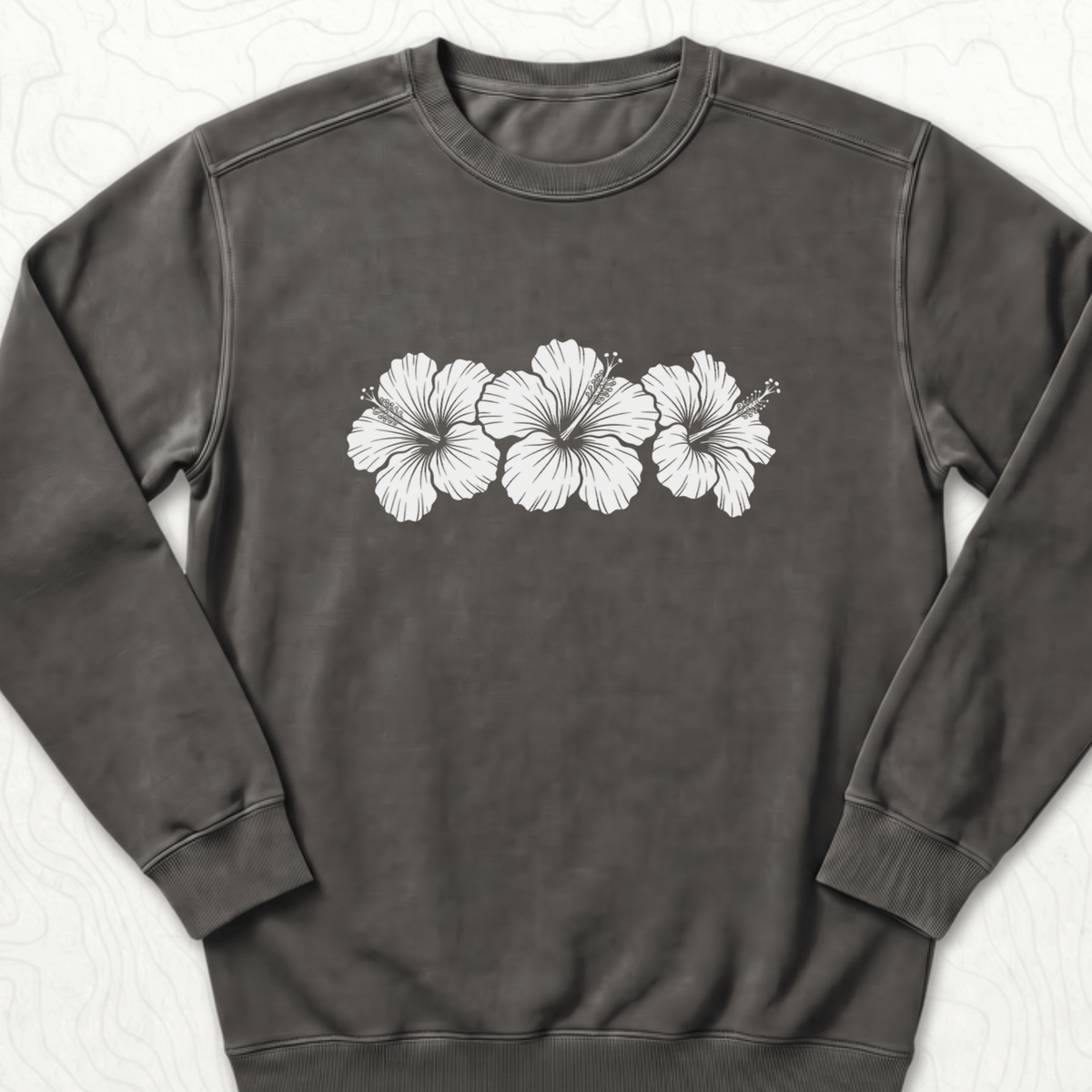 Hibiscus Flowers Sweatshirt - Pepper