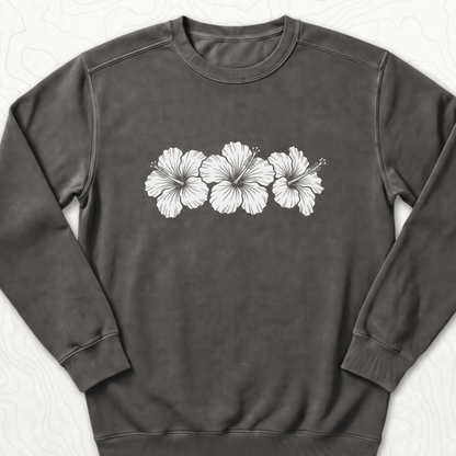 Hibiscus Flowers Sweatshirt - Pepper