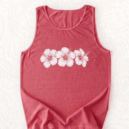 Hibiscus Flowers Tank Top - Crimson