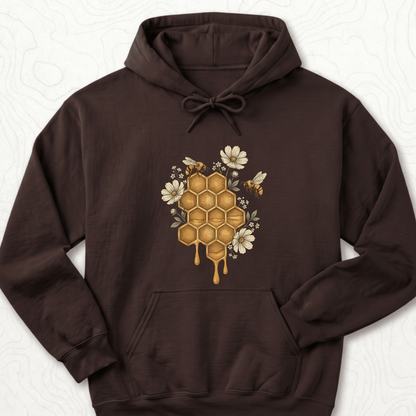 Honeycomb Bees Hoodie - Dark Chocolate
