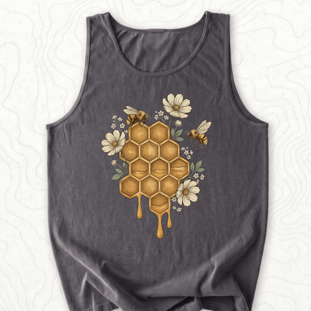 Honeycomb Bees Tank Top - Pepper