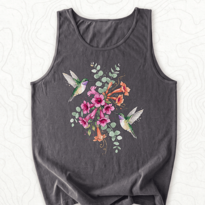 Hummingbird Bouquet Tank Top - Pepper