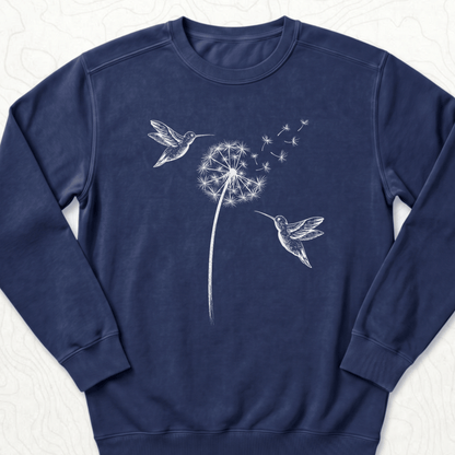 Hummingbird Dandelion Sweatshirt - True Navy