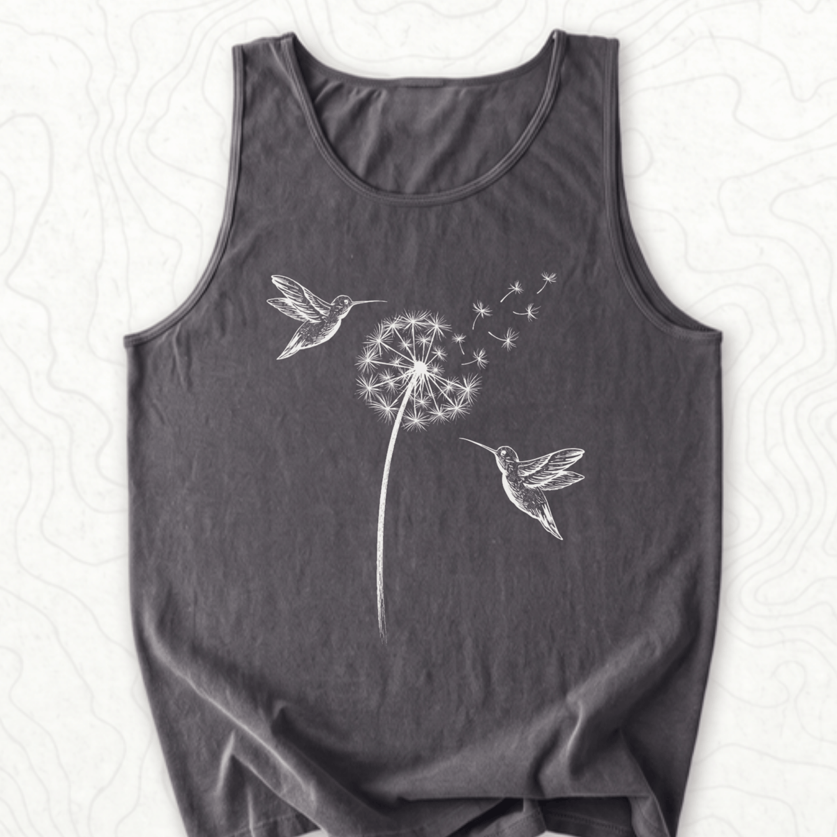 Hummingbird Dandelion Tank Top - Pepper