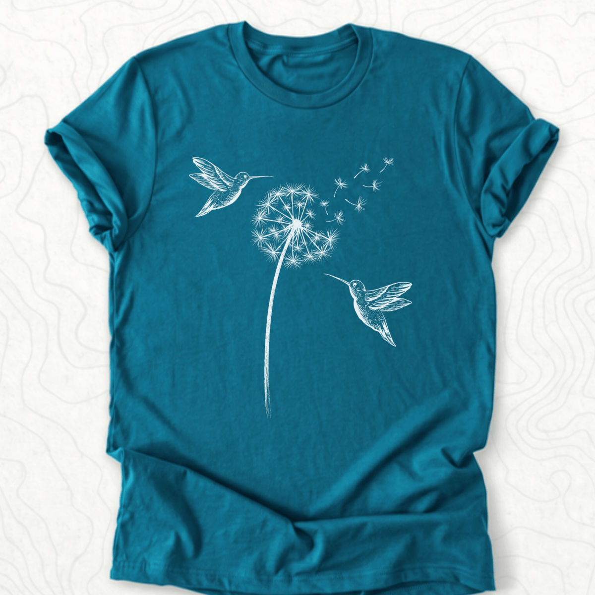 Hummingbird Dandelion Tee - Deep Teal