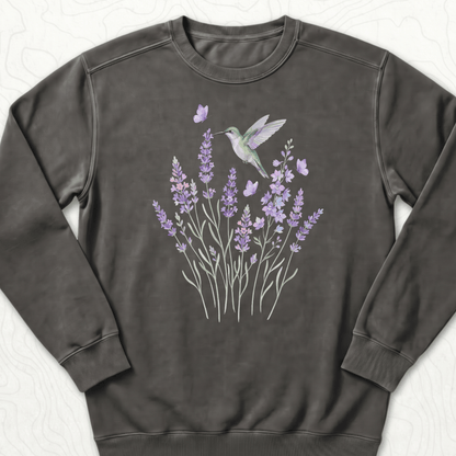 Hummingbird Lavender Sweatshirt - Pepper
