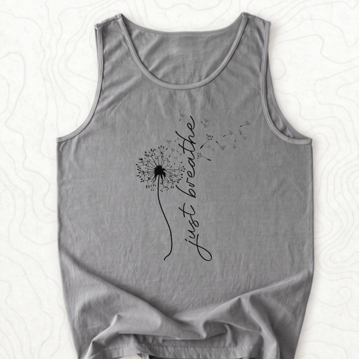 Just Breathe Tank Top - Grey