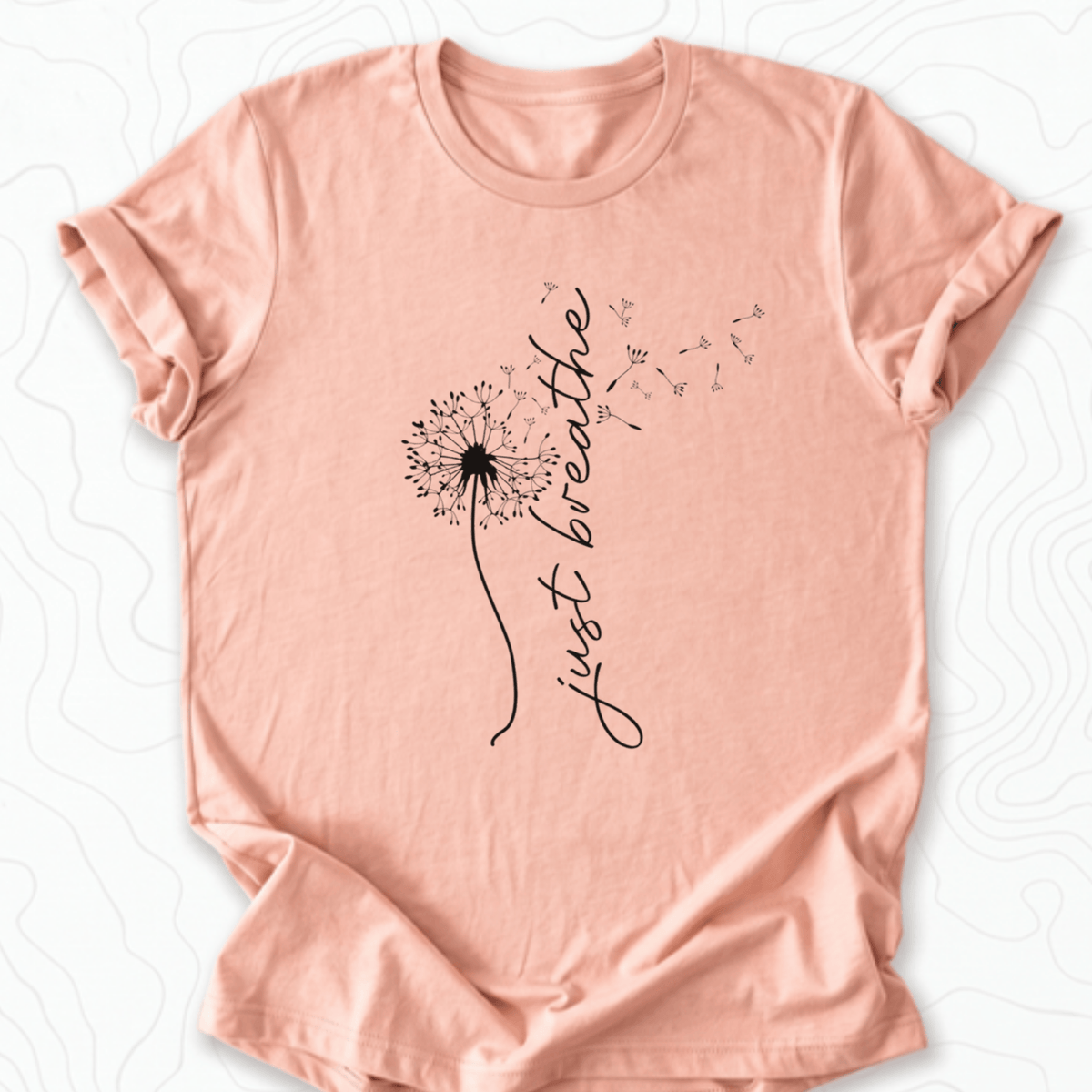 Just Breathe Tee - Heather Peach