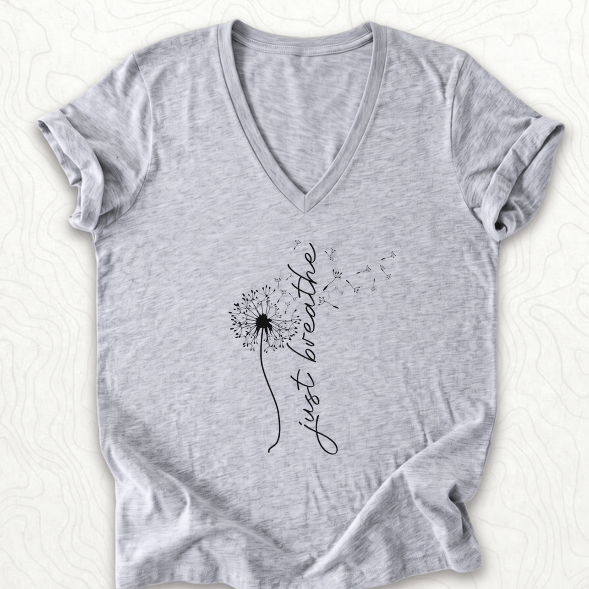 Just Breathe V-Neck - Athletic Heather