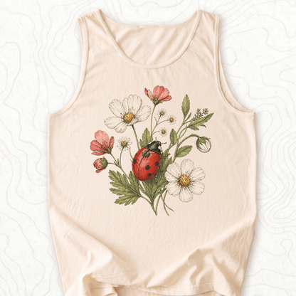 Ladybug Flowers Tank Top - Ivory