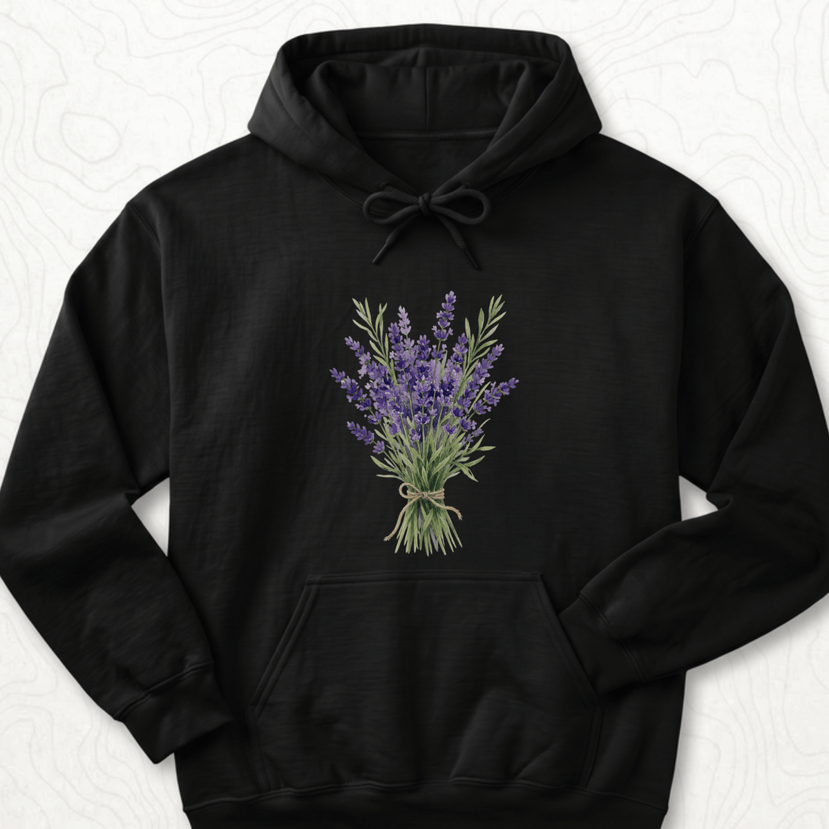 Lavender Bouquet Hoodie - Black