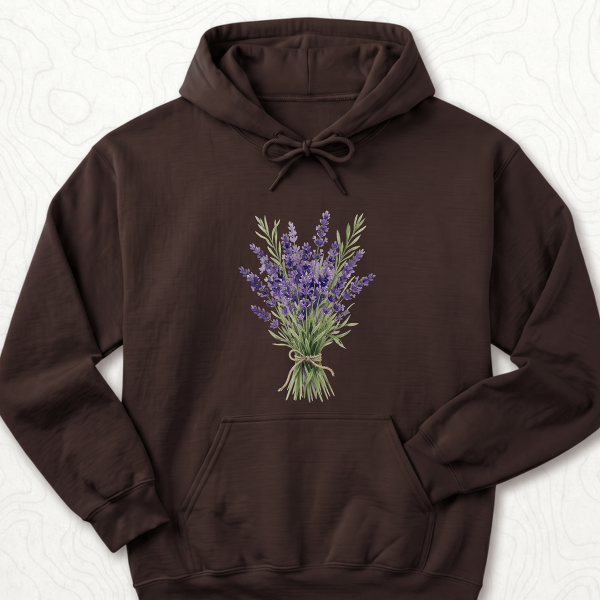Lavender Bouquet Hoodie - Dark Chocolate