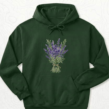 Lavender Bouquet Hoodie - Forest Green