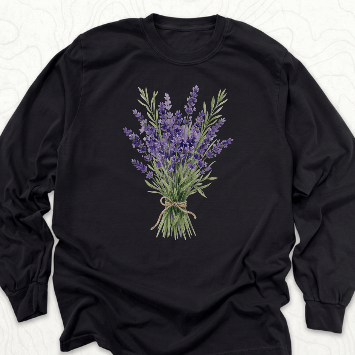 Lavender Bouquet LS T-shirt - Black