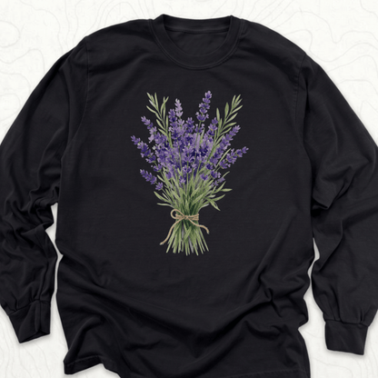 Lavender Bouquet LS T-shirt - Black