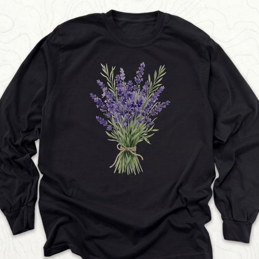 Lavender Bouquet LS T-shirt - Black