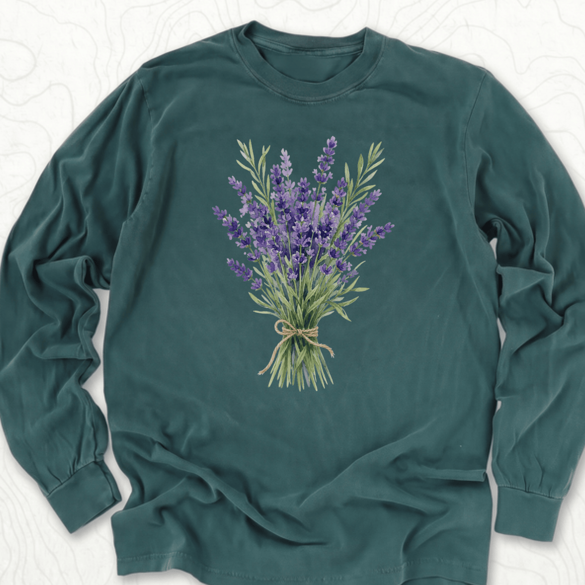Lavender Bouquet LS T-shirt - Blue Spruce