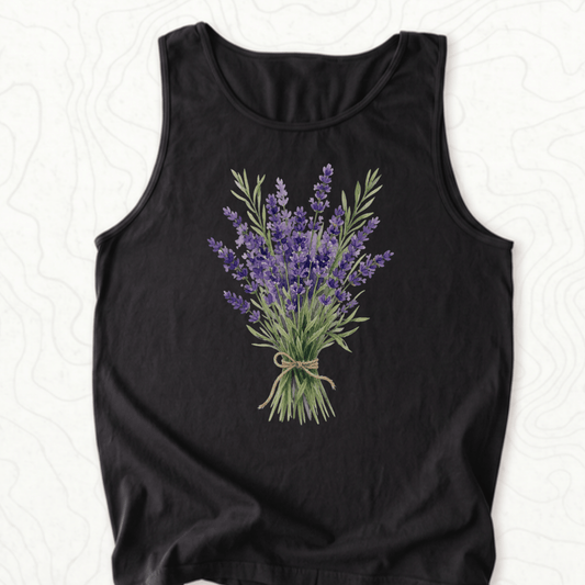 Lavender Bouquet Tank Top - Black