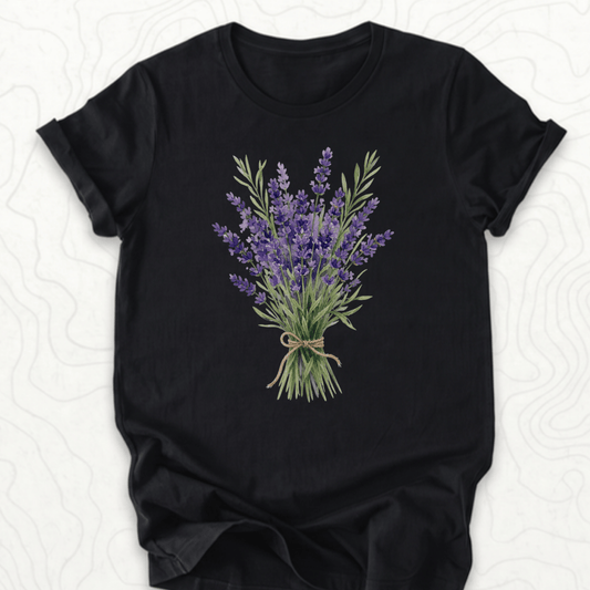 Lavender Bouquet Tee - Black