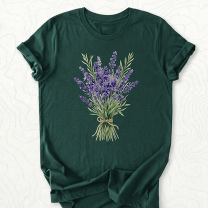 Lavender Bouquet Tee - Forest