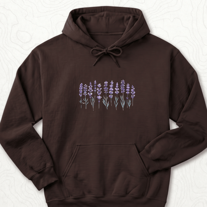 Lavender Flowers Hoodie - Dark Chocolate