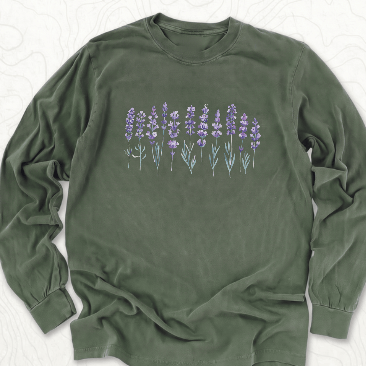 Lavender Flowers LS T-shirt - Hemp