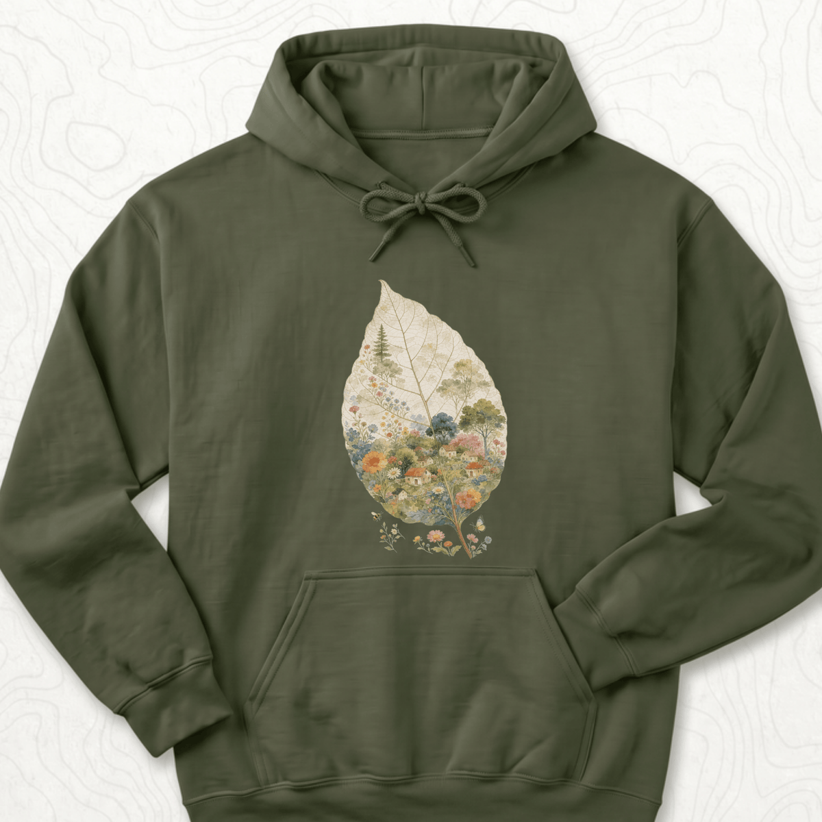 Leaf Village Hoodie - Military Green