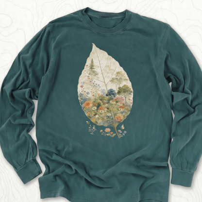 Leaf Village LS T-shirt - Blue Spruce