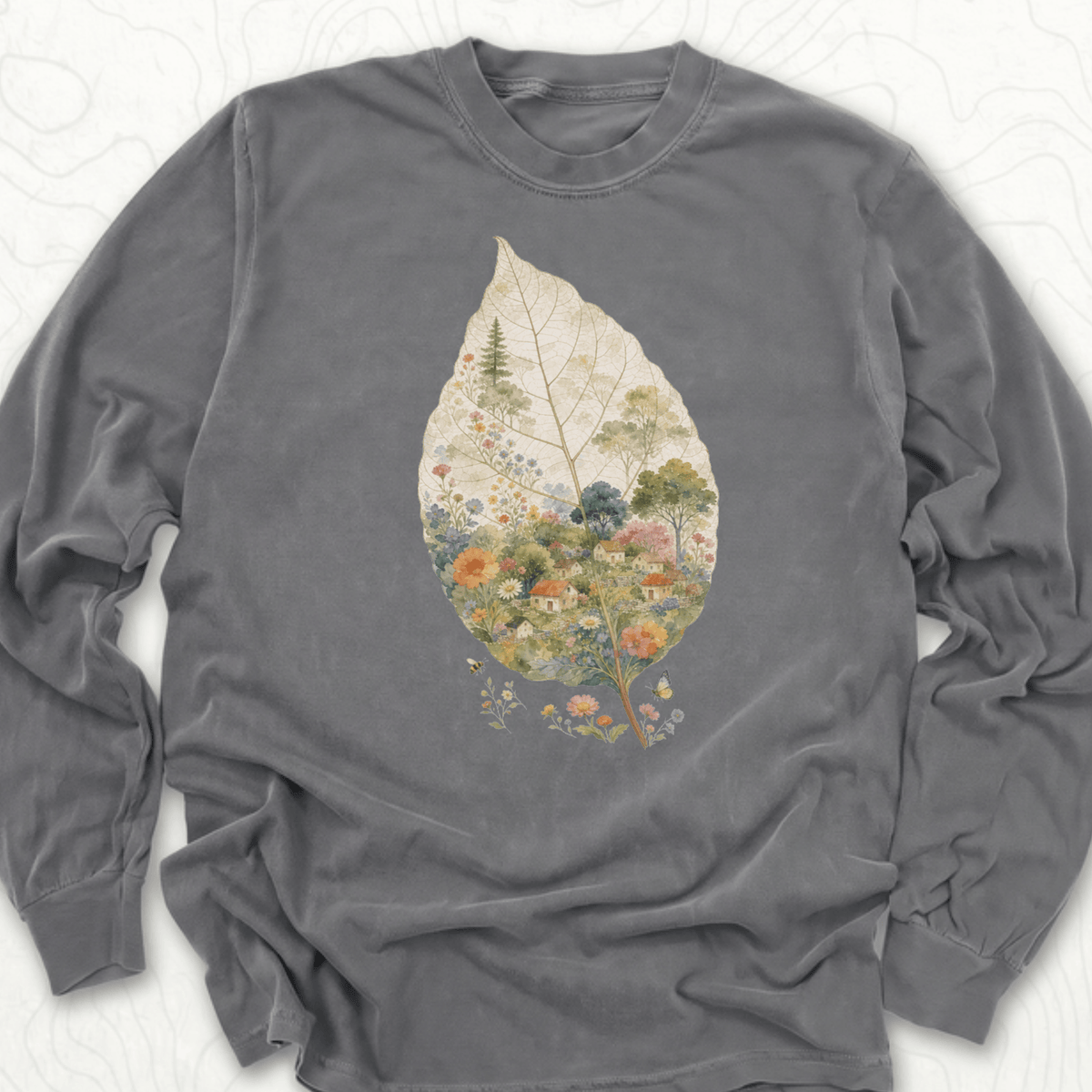 Leaf Village LS T-shirt - Pepper