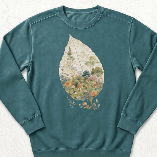 Leaf Village Sweatshirt - Blue Spruce