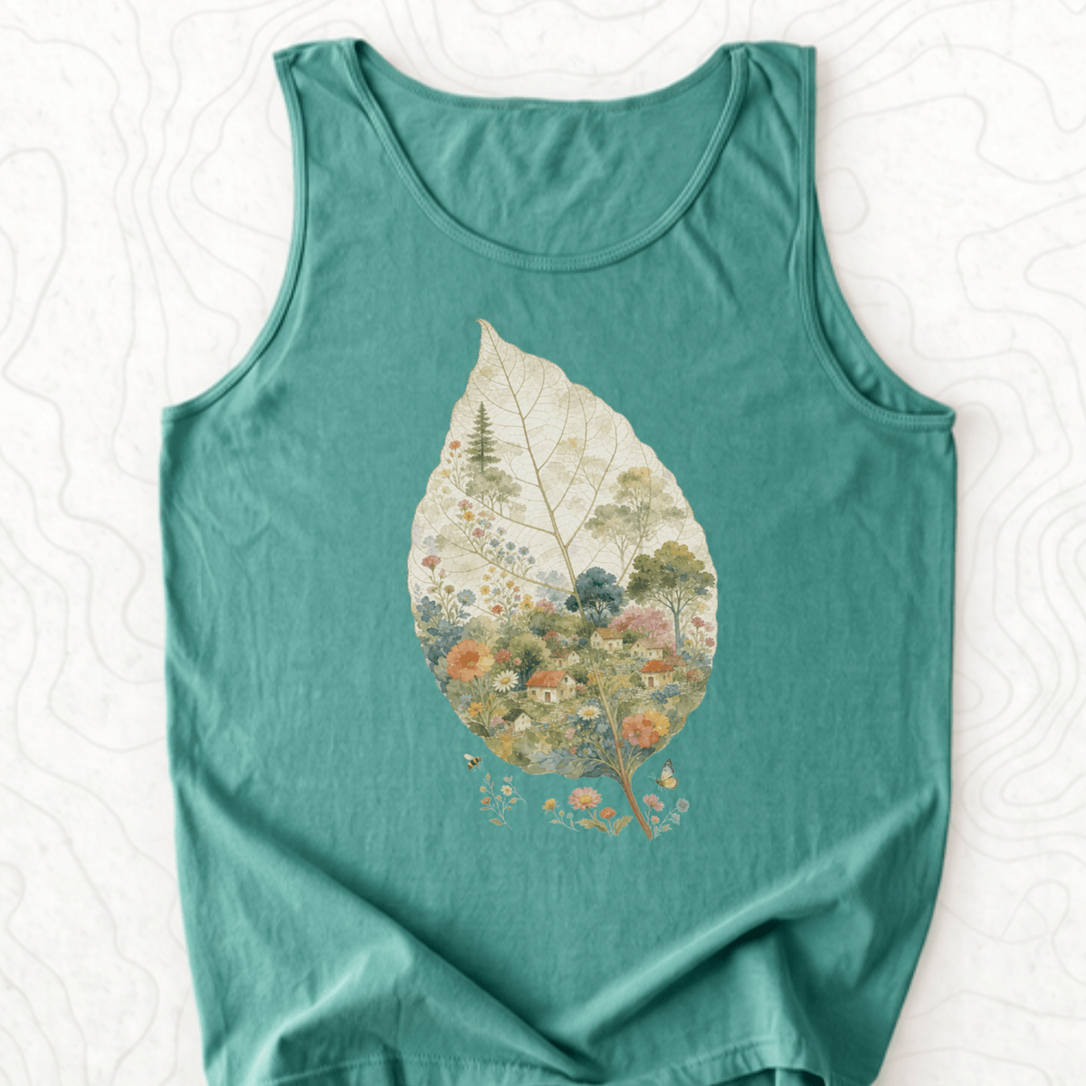 Leaf Village Tank Top - Light Green