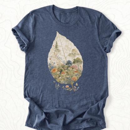 Leaf Village Tee - Heather Navy
